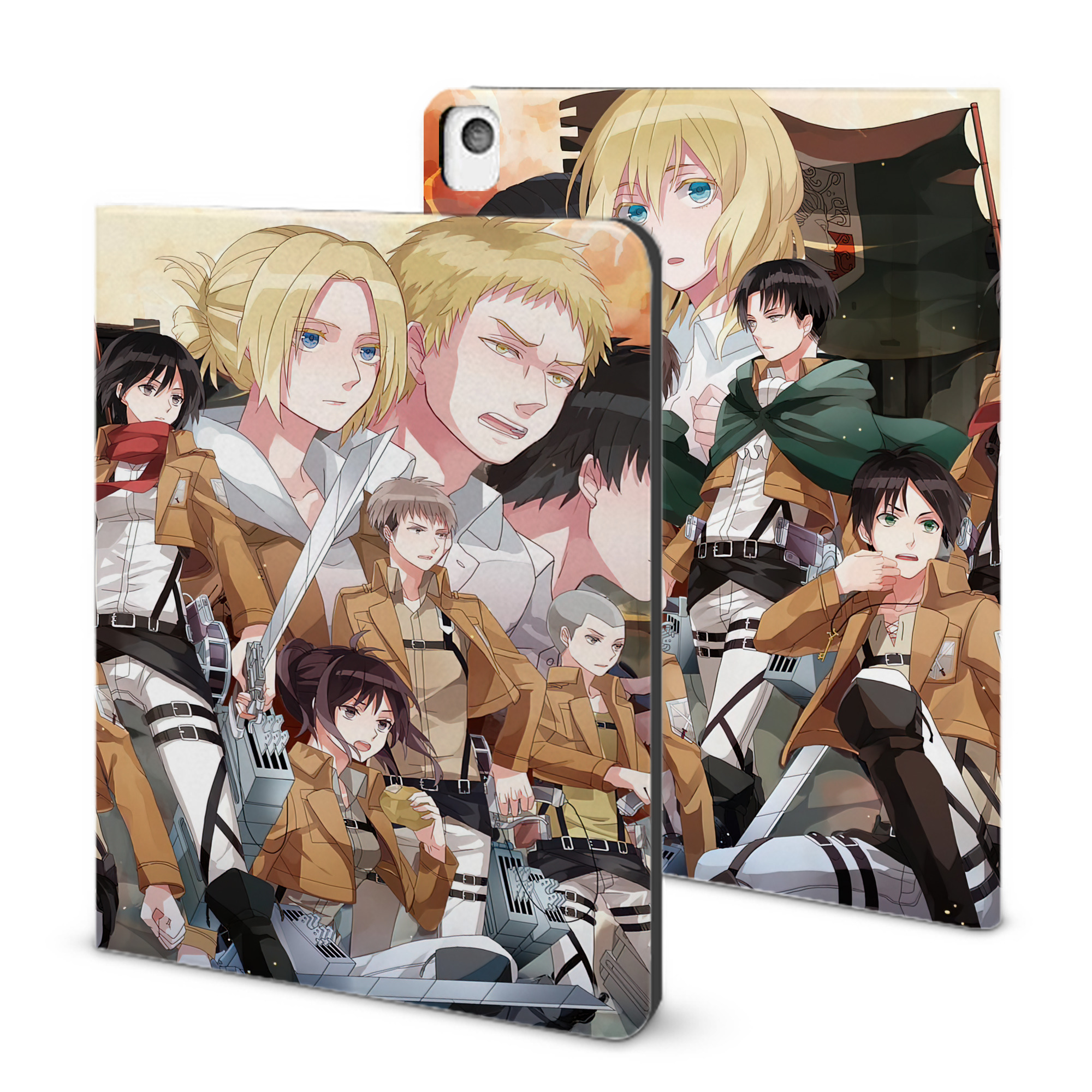 （画像用） 進撃の巨人 Attack on Titan IPadケース ペンホルダー付き ブックスタイルデザイン